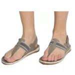 Sorel Women's Out N About Plus Leather Green Flats Sandals Size 7 Photo 1