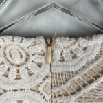 Missguided Lace Plunge V Neck Long Sheer Sleeve Bodycon Mini Dress White Boho 0 Photo 6