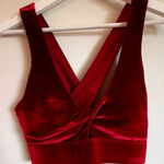 Fabletics Red Velvet Twist Front Crop Top Sleeveless Tank Cami Y2K Party Photo 0
