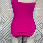 Trina Turk  Getaway Solid One Piece One Shoulder Swimsuit Berry Pink Size‎ US 2 Photo 7