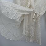 Blue Island  Ivory Silver Metallic Swim Coverup Dress Size Large Rayon Boho Photo 5