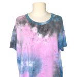 Zella Tie Dye T-Shirt Round Neck Short Sleeve Pink Blue Women's Size Medium Photo 1