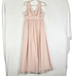 Revelry Zoe Chiffon Dress Size 10 Bridesmaid Criss Cross Empire Waist Wedding Pink Photo 2