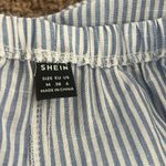 SheIn Blue and White Striped Shorts Photo 2