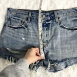 Levi's  501 Blue Medium Wash Denim Cut-off Button Fly Summer Beach Shorts 31 Photo 7