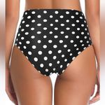 Tempt Me  polka dot black high rise swim bottoms size XL new Photo 5