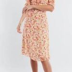 BCBGeneration size 12 SHORT PUFF SLEEVE MIDI DRESS IN BLURRED BUTTERCUP Photo 0