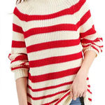 Style & Co 🍒 100% COTTON CREAM AND RED STRIPED SWEATER SIZE X-LARGE🍒 Photo 0