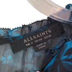 ALLSAINTS Macey Cultivar Chiffon Floral Midi Dress Black and Blue Size XS NWT Photo 6