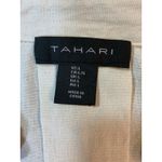 Tahari  Linen Blend Shirt Blouse Womens‎ Large Neutral Embroidered Church Office Photo 3