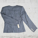 70s Vintage Navy Plaid Double Breasted Crop Deadstock Blazer Jacket Size 10 Blue Photo 11