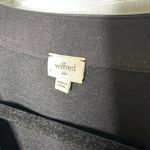 Aritzia Wilfred Black Crepe Faux Leather Trim Long Sleeve Dress Size 6 Photo 2