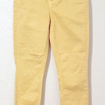 Loft NWT High Waist Skinny Crop Frayed Hems Jeans Yellow Size 26/2 Photo 0
