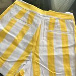 L'Agence L’Agence Vittoria Linen Blend Shorts, Yellow & White Stripes Size 2 New w/Tag Photo 13