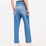 Loft | High Rise Straight Cotton Jeans in Vintage Mid Indigo Wash Size 6 / 28" Photo 2