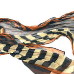 Vintage 70's Mid Century Usna Designer Luxury Silk Scarf geometric pattern sheer Orange Photo 0