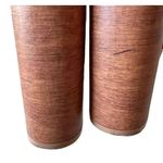 Lulus Lulu’s Lucianto Copper Satin Ankle Strap Wooden Platform Sandals SZ 6 Photo 6