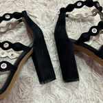 Sam Edelman sam eldman Yuli Caged Strappy Heel Sandals Black Suede size 7 Photo 5