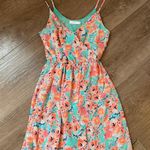Lush Clothing Lush faux wrap mini dress spaghetti straps teal orange floral women’s size Small Photo 5