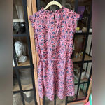 Boden floral Sleeveless Smocked Mini Dress ruffles Formica Oriental Meadow 12R Pink Size 12 Photo 2