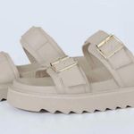 Princess Polly | Cream Beige Ma Belle Slide on Buckle Sandals Vegan | Size 7 Photo 2