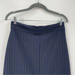 Banana Republic ‎ Pencil Skirt Size 4 Petite Navy Pinstripe Front Slit Photo 2