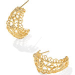Kendra Scott  Krista Lace Gold Huggie Earrings Photo 0