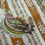 Vintage Cacharel X Glentex Paisley Floral Silk Scarf Hair Neck Tan Photo 2