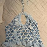 Y2K Ruffle Long Skirt Set Blue Size L Photo 3