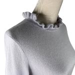 Club Monaco Cashmere Sweater Gray Pale XS Ruffle Neck Photo 6