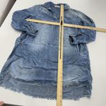 Bella Dahl  Dress Womens Small‎ Blue Chambray Denim Long Sleeve Frayed Hem Mini Photo 8