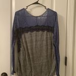 We The Free  Shirt Women's Gray Blue Long Sleeve Lacey Henley Top Size Unknown Photo 8