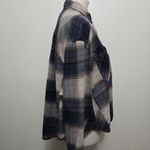 Urban Outfitters UO BDG Karl Blue Plaid Losse Drapet Flannel Button Down Shirt Size Small Photo 3