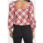 Rahi Red/White Plaid Blossom Top, M Red Size M Photo 1
