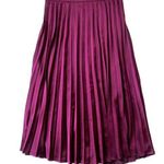J.Crew NWT Tall Pleated Midi in Vintage Burgundy Satin A-line Skirt 6T $98 Photo 0