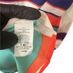 Black Bead  Mint & Orange Striped Bow Back Sleeveless Dress Womens Large Photo 6