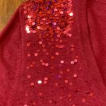 Merona  cardigan sweater large wine color with sequins on shoulders button up Photo 3