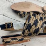 Tory Burch Lola Jute Sandals Woven Nautical Summer Boho Blue Heeled Navy Blue Photo 8