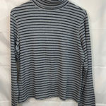 Rafaella  women's‎ gray striped turtleneck ribbed long sleeve casual shirt large Photo 0