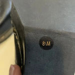 Nine West  chunky heel clog mule Studded Black leather Size 8.5 Sherpa Retro Photo 9