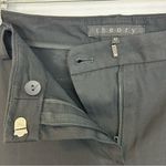 Theory  Coated Black Trouser Dress Pants w/ Zipper Ankles Size 10 Photo 8