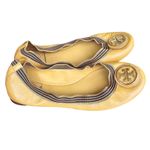 Tory Burch Womens Caroline Ballet Flat Yellow Gold Size 6.5 Photo 3