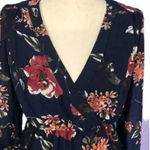 Lulus  pretty pretender navy floral mini long sleeve dress -  XS Photo 3