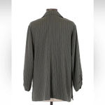 Adrianna Papell Park Grey Ivory Stripe Ruched 3/4 Sleeve Blazer Jacket Size L Photo 2