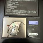 Vintage Unsigned Handcrafted Silver Mother of Pearl Wire Rice Pearl Coral Brooch Photo 5