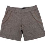 Brooklyn Industries Tweed Shorts Sz 4 Preppy Dark Academia Leather Herringbone Brown Photo 0