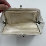Vintage Unbranded Ivory Beaded Silver Clutch Evening Bag Small Dainty Photo 6