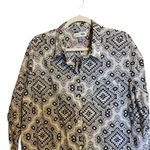 Old Navy Womens Size XXL Tall Multicolor Boho Print Classic Cotton Button Shirt Photo 1