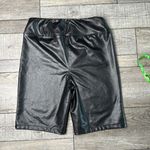 Women's Black Faux Leather Shorts Size M Photo 3