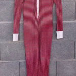 Abercrombie & Fitch Red White Striped Thermal Henley Buttondown Pajamas Photo 0